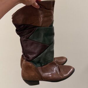 Color Block Vintage Slouch Boot
